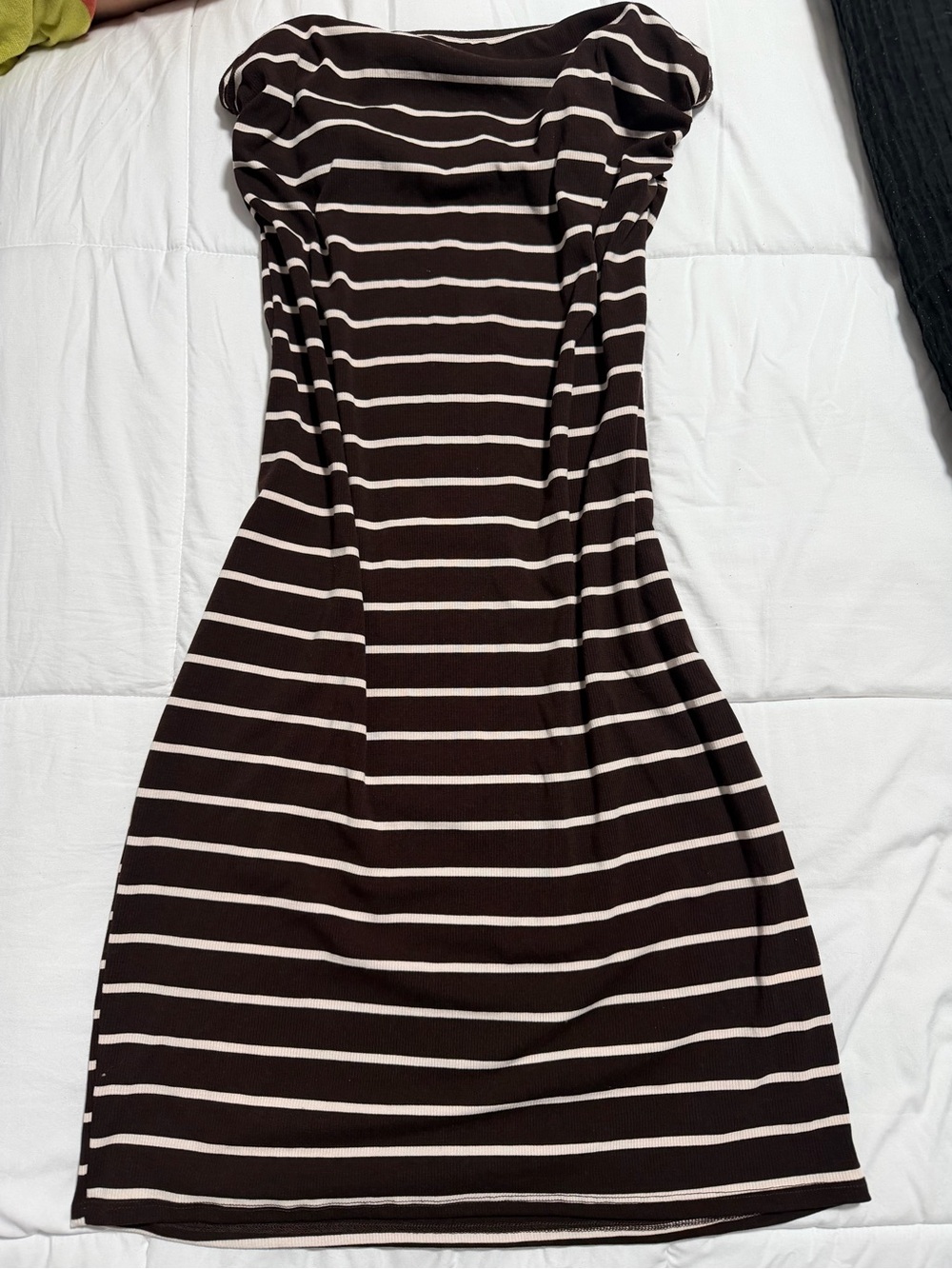 Striped Brown & Cream Women's Dress